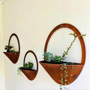 Pots de fleurs suspendus en métal, pots de fleurs en acier corten - Product Image 5