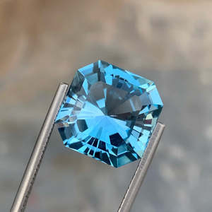Topacio Azul de Londres 100% Natural, Piedras Preciosas Semipreciosas con Corte Asscher, Gemas Curativas Genuinas para Anillos, Colgantes y Fabricación de Joyas - Product Image 1