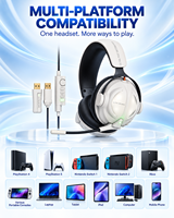 Headset Gaming Empat Mode 2.4G Nirkabel BT 5.3 Driver 50mm Waktu Putar 50 Jam