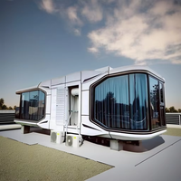 Cymdin Maison Capsule Spatiale Moderne de Luxe, Porte de Sécurité en Acier Écologique, Garantie 1 An, Structure en Acier Compacte Prête à l'Emploi