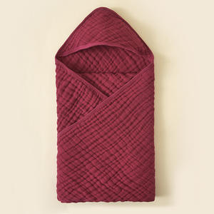 Nouveau-né infantile à capuche coton doux solide Wrap serviette <span class=keywords><strong>de</strong></span> bain bébé mousseline Swaddle bébé serviette - Product Image 5