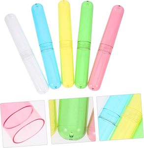 Étui à brosse à dents rond écologique et portable en plastique PS, pour voyages, maison, salle de bain et hôtels - Product Image 3