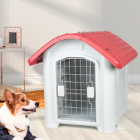 Extra Groot Buiten Hondenhok-Waterbestendige Kunststof Kennel Met Verhoogde Vloer En Ventilatieopeningen Voor Alle Weersomstandigheden