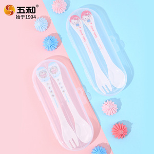 Wuhe Children's Fork And Spoon Set Melamine Hello Kitty Doraemon Style 2-4 Years Learning To Eat - Product Image 2