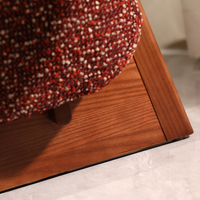 Fauteuil d'appoint en bois massif, fauteuil de salon rembourré en tissu pour salon, coin lecture