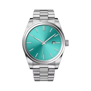 Montre à quartz pour homme en acier inoxydable avec cadran noir de 40 mm, mouvement multicolore classique et populaire, bracelet de 20 mm, verre - Product Image 2