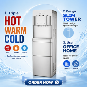 <span class=keywords><strong>Dispensador</strong></span> de <span class=keywords><strong>Agua</strong></span> Fría y Caliente con Máquina de Hielo, <span class=keywords><strong>Dispensador</strong></span> de <span class=keywords><strong>Agua</strong></span> de Gran Capacidad con Carga Superior y Enfriamiento por Compresor - Product Image 1