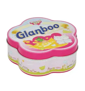 OEM order flower shape candy tin box cookie tins