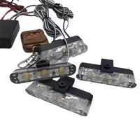 Feux de détresse à DEL sans fil 4X3LED avec télécommande, clignotants, feux de détresse pour calandre de voiture, feux latéraux, 12V, montage universel