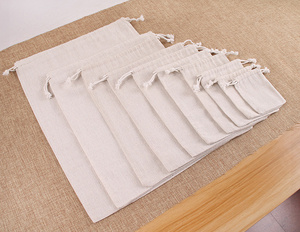 Sac cadeau en coton personnalisé recyclable avec cordon de serrage, design pliable et poignée en corde pour emballage promotionnel - Product Image 6