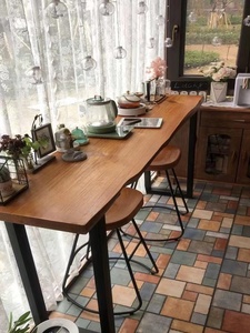 Rắn Gỗ Chân Cao Hiện Đại Đồ Nội Thất Thanh Tùy Chỉnh Dài Hẹp Thiết Kế Cho Nhà Cho Ban Công Nhà Hàng Hoặc Trà Sữa Cửa Hàng - Product Image 3