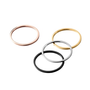 Mestiere Lupo modelli di Esplosione semplice e molto sottile di modo selvaggio coppie modelli femminili anello liscio in acciaio al titanio anello sezione - Product Image 2