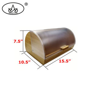Boîte <span class=keywords><strong>à</strong></span> <span class=keywords><strong>pain</strong></span> rectangulaire en bambou naturel bon marché, rangement alimentaire élégant avec couvercle en acrylique <span class=keywords><strong>à</strong></span> glissière facile - Product Image 4