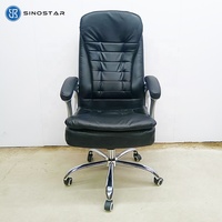 Chaise de bureau confortable à dossier haut en cuir avec design ergonomique pour utilisation en atelier Style exécutif contemporain