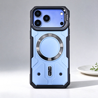 Coque Magnétique Robuste pour iPhone 17 18 Pro Max, Étui Arrière Antichoc avec Support d'Objectif Intégré