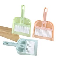 Mini cepillo de limpieza portátil de plástico para escritorio con cerdas suaves y mango de plástico, juego de recogedor para limpieza de coches, camas y teclados