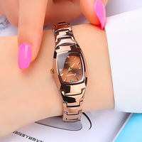 Montre-bracelet à boucle en alliage pour femme, de luxe, en acier inoxydable, à quartz, avec moissanite, finition polie, vente en gros