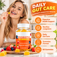 Gummies probiotiques Bioby OEM en marque blanche avec Bacillus Coagulans 10 milliards d'UFC, favorisent la santé digestive, saveur fruitée naturelle