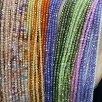 Perles en vrac en Zircon à facettes brillantes 2mm 3mm matériaux de brin pour bijoux à bricoler soi-même Bracelets colliers perles accessoires