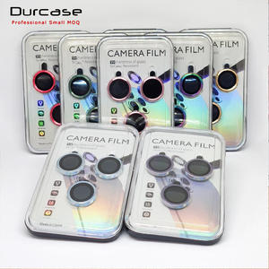 Buon prezzo CD grano metallo anello di vetro lente di protezione per iPhone 15 14 12 13 11 Pro Max per Apple pellicola di protezione con scatola - Product Image 1