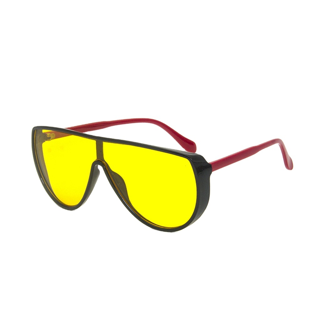 Trendy 90s Yellow Lens One-Piece Sunglasses for Women and  display picture 2