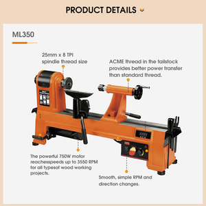 Tornio per <span class=keywords><strong>Legno</strong></span> Robusto a Velocità Variabile con Controllo Elettronico e Display Digitale - Product Image 4