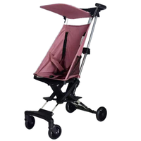 Poussette de voyage compacte, légère et pliable, de luxe, à 4 roues, en tissu Oxford, avec cadre en acier inoxydable