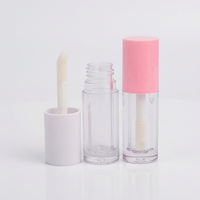 Tubes de gloss ABS en stock avec bouchon à vis, revêtement brillant rose 6ml, logo personnalisé, emballage cosmétique, outils de maquillage