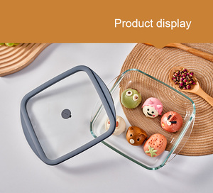 Ustensiles de cuisine en verre borosilicaté allant au four, ustensiles de cuisson allant au lave-vaisselle avec revêtement antiadhésif, plat de cuisson en verre avec couvercle - Product Image 4