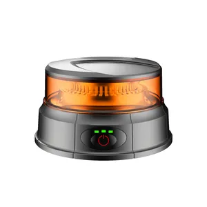 Emark SAE Magnetic Rechargeable Warning Beacon Light 42LED Amber Rotating Emergency Lamp Screw Din Pole Mount 10-30V