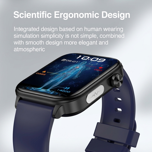 ECG Health Smart Watch Square Magnetic IP68 Waterproof Blood Oxygen Heart Rate Blood Pressure Monitoring IPS Display Games