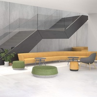 Canapé modulaire pour la réception au bureau, mobilier de réception, base en acier inoxydable, design personnalisable