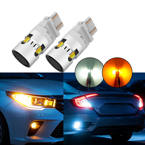 Bombilla LED 3157 de Doble Color con Función Switchback, 28W, Ventilador Integrado, Resistencia, Sin Errores Canbus, 7443 4257, Luz de Señal de Giro, DRL, Luz de Estacionamiento - Product Image 1