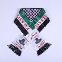 Vente chaude Personnalisé Pas Cher Prix 15x150cm Impression Tricot 100% Polyester Tache Football Club Fan Palestine Drapeau Écharpe