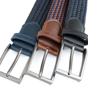 Nuova <span class=keywords><strong>Cintura</strong></span> Elastica Intrecciata in Corda Cerata con Finitura in Pelle, <span class=keywords><strong>Cintura</strong></span> Intrecciata Elastica Casual per Golf e Abiti, per Uomo e <span class=keywords><strong>Donna</strong></span> - Product Image 2
