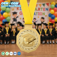 Médaille personnalisée en alliage de zinc, gaufrée, pour diplôme de maternelle, souvenir de remise de diplôme, récompense pour l'accomplissement d'événements éducatifs pour enfants