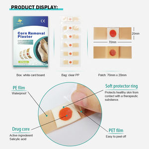 使い捨てで通気性のあるフットケアパッチ、硬くなった皮膚用、穏やかな魚の目や角質ケア、サリチル酸配合の快適なプラスター - Product Image 2