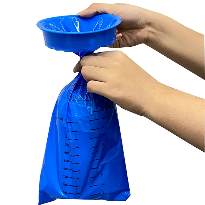 YURUIカスタム高品質LDPEプラスチックブルー旅行使い捨て尿防水飛行機嘔吐バッグ