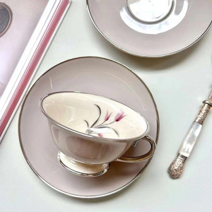 Juego <span class=keywords><strong>de</strong></span> Taza y Platillo <span class=keywords><strong>de</strong></span> Cerámica con Diseño Floral Retro Vintage para Exportación al Reino Unido, Exquisito Juego <span class=keywords><strong>de</strong></span> Té Inglés para la Tarde - Product Image 2