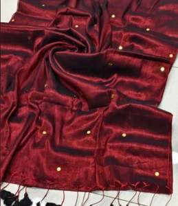 Robe Saree en Coton Cardé Croisé Écologique à Séchage Rapide Imprimée pour Filles/Femmes Légère pour Mariages/Occasions Spéciales 370 - Product Image 4