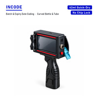 INCODE 12.7mm Printer Inkjet Genggam Portabel TIJ Mesin Pengkodean Tanggal dengan Kartrid Tinta Pelarut Cepat Kering
