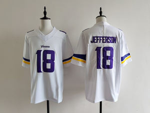 เสื้ออเมริกันฟุตบอลขายส่ง # 87 ฮ็อคเซนสัน # 18 เจฟเฟอร์สัน #   เสื้อแข่งทีมมินนิโซตา ไวกิ้งส์ หมายเลข 19 ของทีเลน สำหรับผู้ชาย - Product Image 3