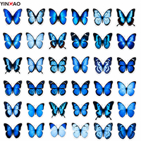 Autocollants papillon transparents en PET, impression UV personnalisée, imperméables, décoratifs et esthétiques, pour journalisation DIY, lot découpé