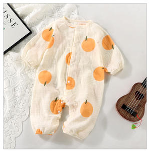 Venta al por mayor de una pieza de bebé mameluco de manga larga recién nacido algodón gasa pijamas lindo primavera ropa de casa ropa para bebés - Product Image 5