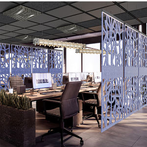 Séparateur d'espace personnalisé en PET de style artistique cloisons de bureau barrières antibruit suspendues au sol pour la Division des espaces de bureau - Product Image 5