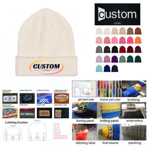 <span class=keywords><strong>Bonnet</strong></span> tricoté de luxe OEM, imperméable, chaud et doux, pour l'hiver, avec logo personnalisé, casquette jacquard de créateur pour hommes et femmes – Vente chaude - Product Image 2