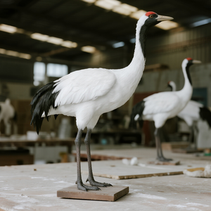 Chất Lượng Cao Hoạt Hình Red-Crowned <span class=keywords><strong>Crane</strong></span> Điêu Khắc Sống Động Như Thật Mô Phỏng Động Vật Trong Nhà Ngoài Trời Thương Mại Bảo Tàng Công Viên Nước - Product Image 1