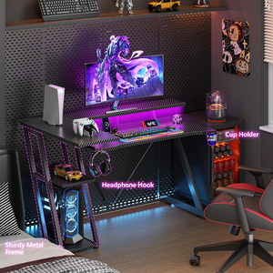 <span class=keywords><strong>Bureau</strong></span> PC modulaire en <span class=keywords><strong>bois</strong></span> en forme de L de haute qualité, moderne, pour le travail à domicile, avec support pour moniteur et rangement, idéal pour le gaming - Product Image 5