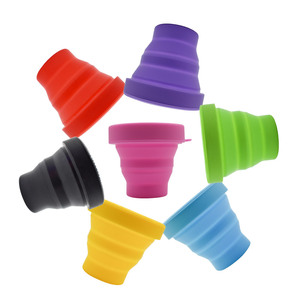 Taza de silicona plegable portátil, taza reutilizable plegable para viaje - Product Image 1