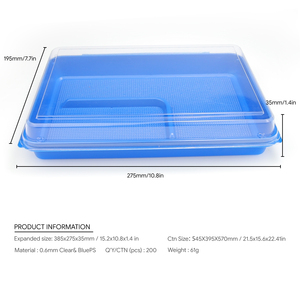 Tái chế dùng một lần PS màu xanh thực phẩm khay nhựa cho hãng hàng không phục vụ hộp - Product Image 2